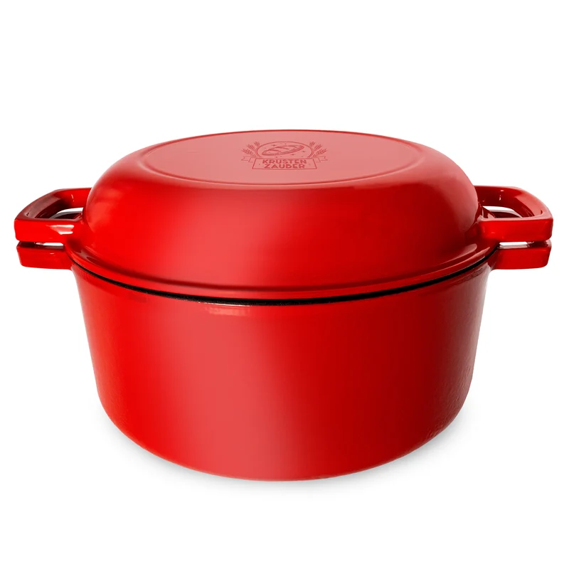 2-in-1 Gusseisen Emaille Brotbacktopf 26cm mit Gärkorb