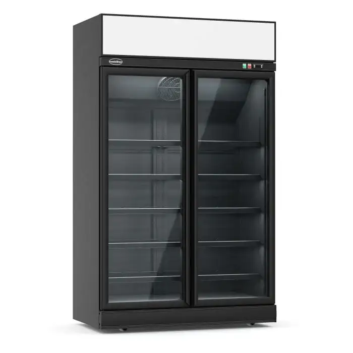 Kühlschrank mit 2 Glastüren - Schwarz - 1000 Liter - 1253x710x2092 mm