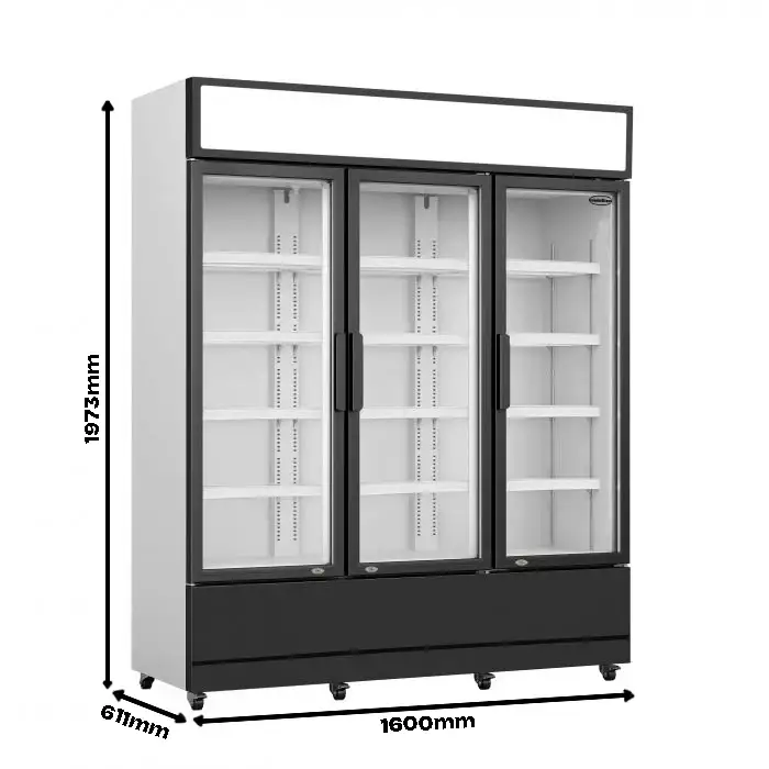 Getränkekühlschrank 3 Türen - 1065 Liter - 1600x610x1973 mm - inkl. Räder