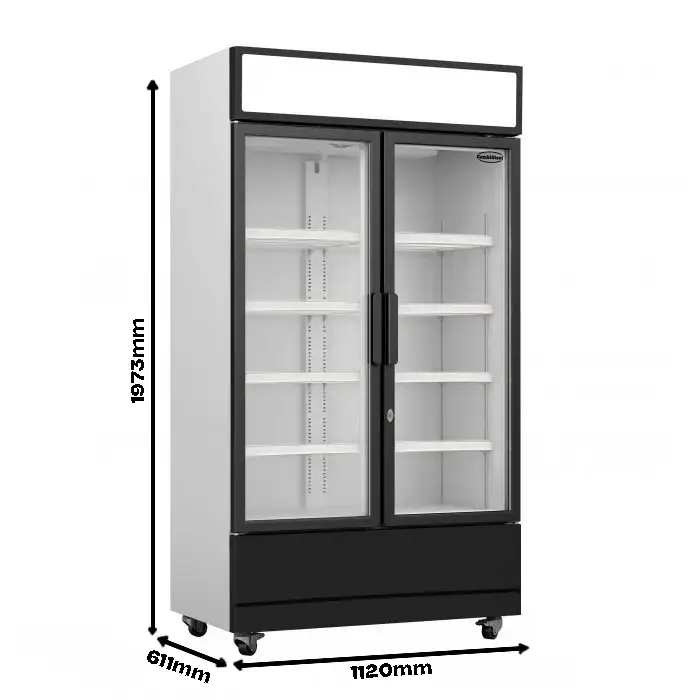 Getränkekühlschrank 2 Türen - 670 Liter - 1120x610x1973 mm inkl. Räder