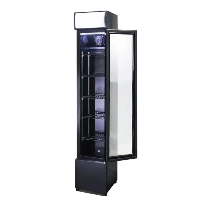 Getränkekühlschrank 1 Glastür - Schlank - Schwarz - 105 Liter - 360x422x1880 mm
