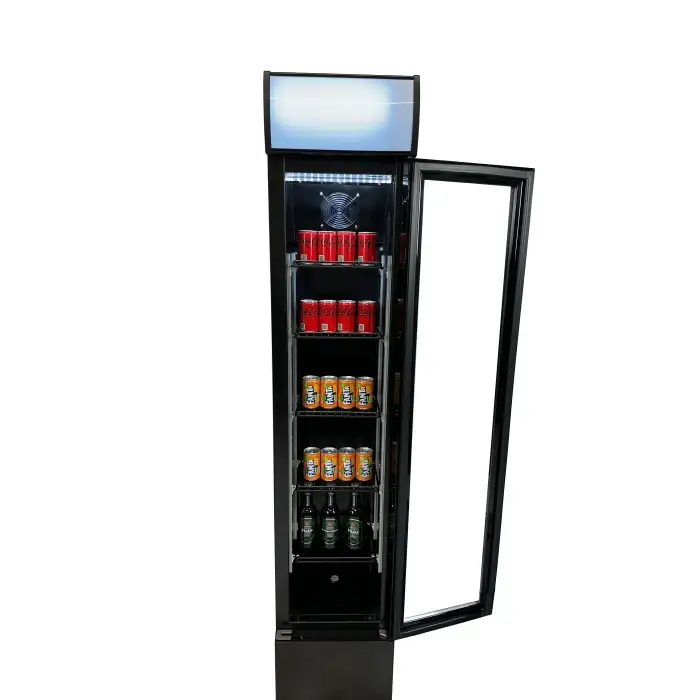 Getränkekühlschrank 1 Glastür - Schlank - Schwarz - 105 Liter - 360x422x1880 mm