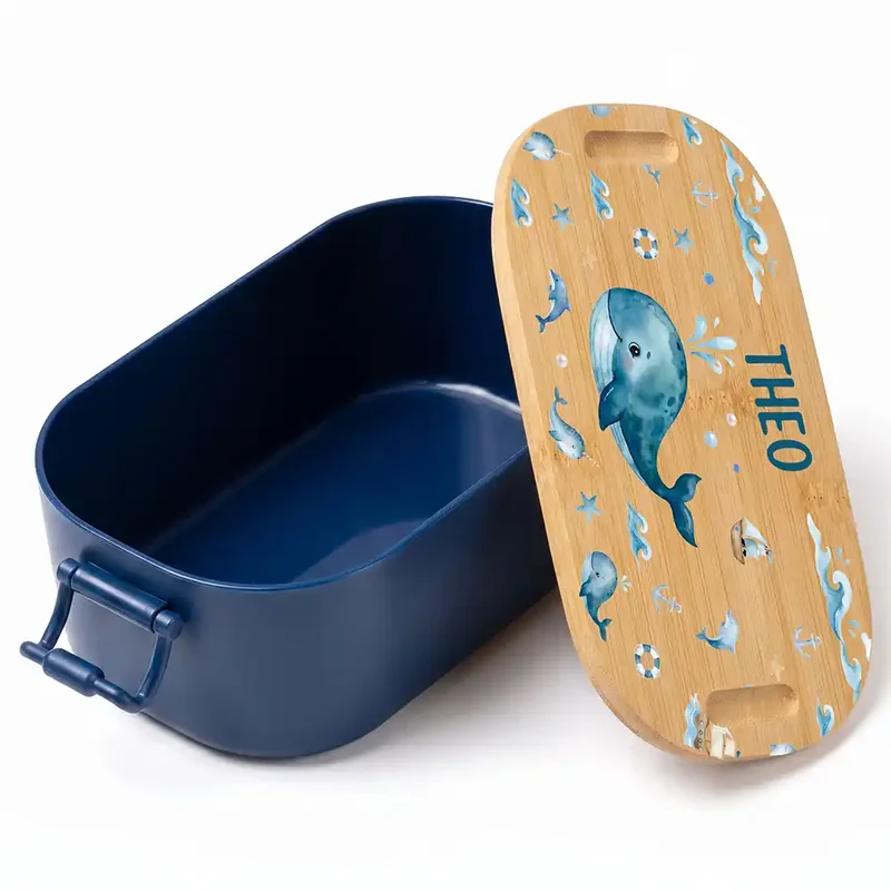 Brotdose Kinder personalisiert, Wal und Delfin