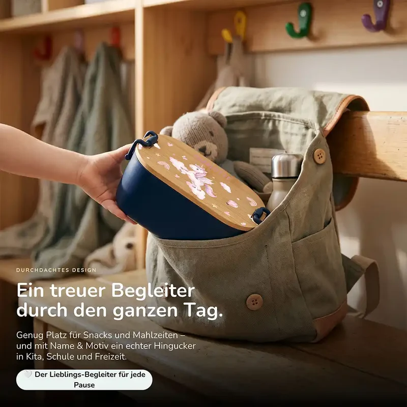 Brotdose Kinder personalisiert, Einhorn Wolken