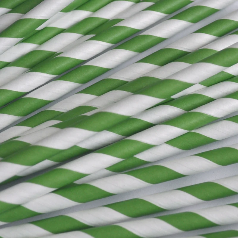 Papierstrohhalme 25 Stück, bunt gemustert (green mood)