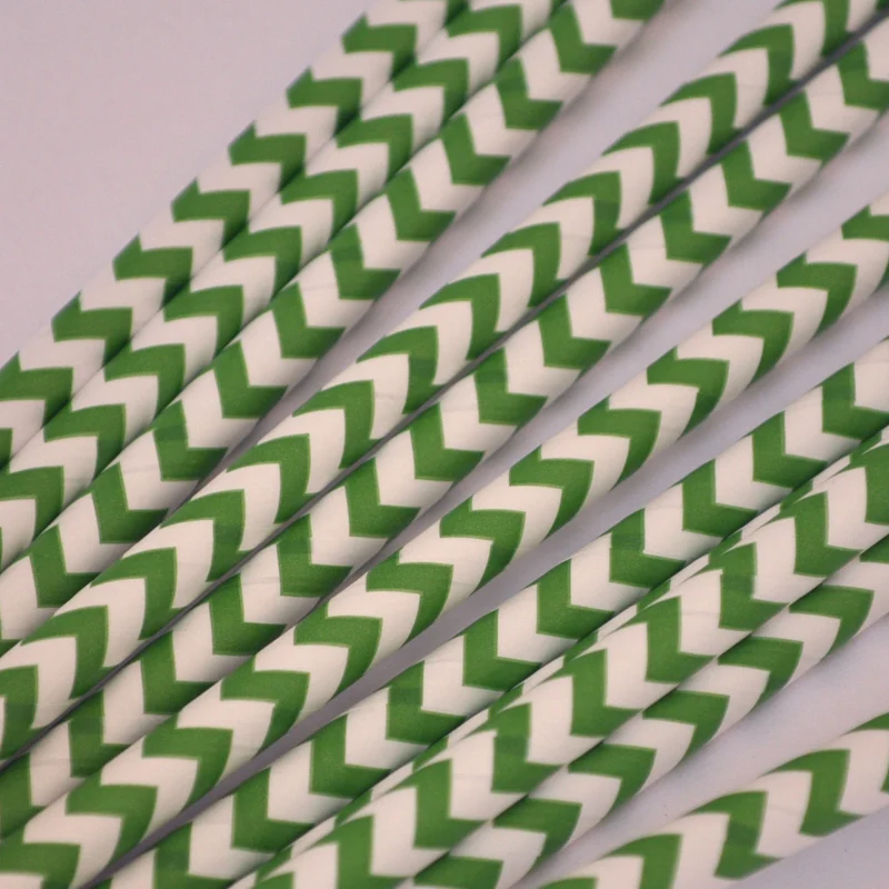 Papierstrohhalme 25 Stück, bunt gemustert (green mood)