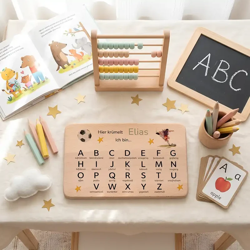 ABC Brettchen Kinder personalisiert – Fußball Adler