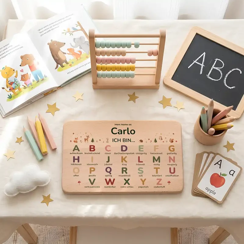 ABC Brettchen Kinder personalisiert – Unterwasser Welt