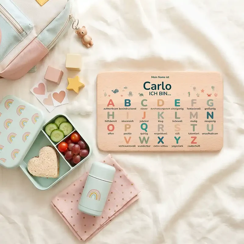 ABC Brettchen Kinder personalisiert – Safari Tiere