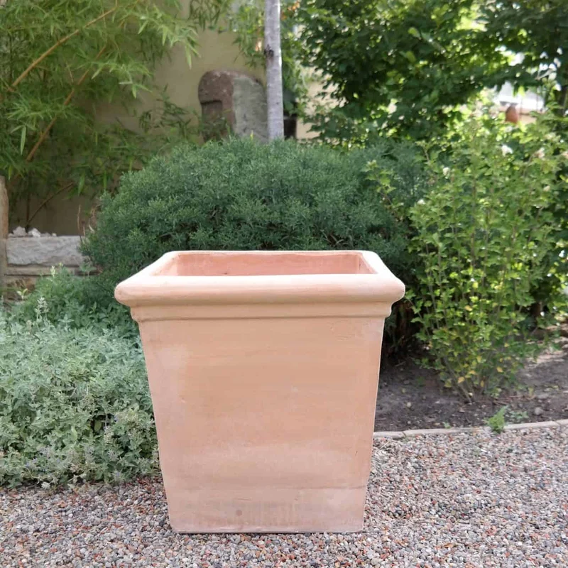 Blumenkasten eckig Pflanzkübel aus Terracotta "Laurus" H=50 cm