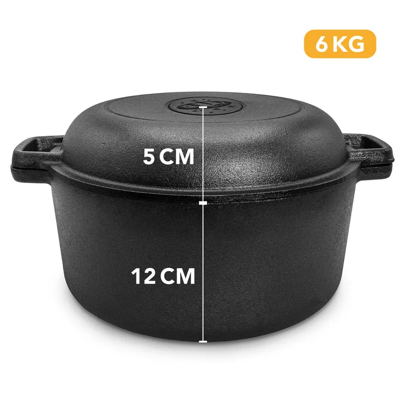 2-in-1 Gusseisen Brotbacktopf 4,7l mit Deckel und Gärkorb