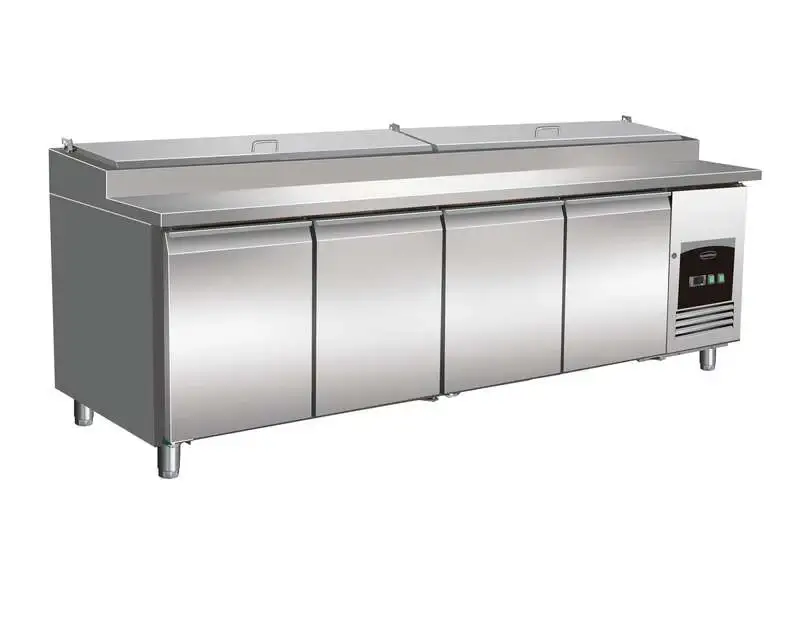 Saladette 4 Türen 12x1/3GN Behälter - 2528x800x1040 mm - 0.3 kW