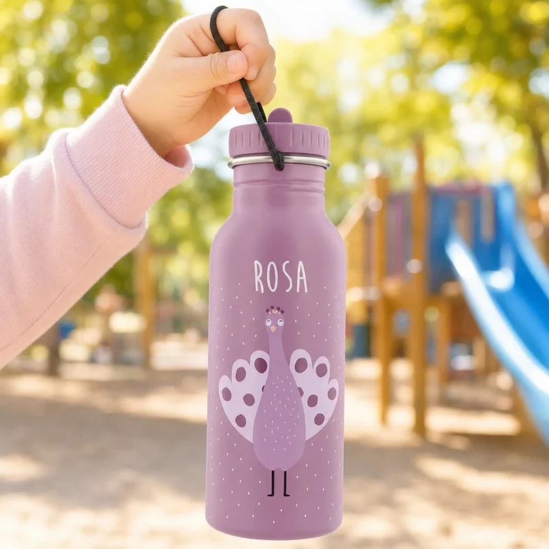 Trixie Trinkflasche Kinder personalisiert Pfau