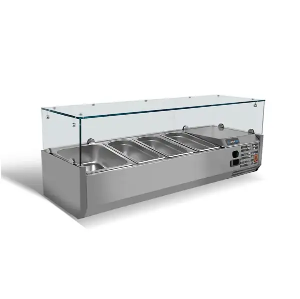 UNNICOOL Kühlaufsatzvitrine - 4x GN 1/3 - 1200x395x435 mm