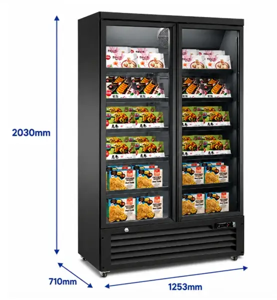 Tiefkühlschrank 2 Türen - Schwarz - 1200 Liter - 1253x710x2030 mm