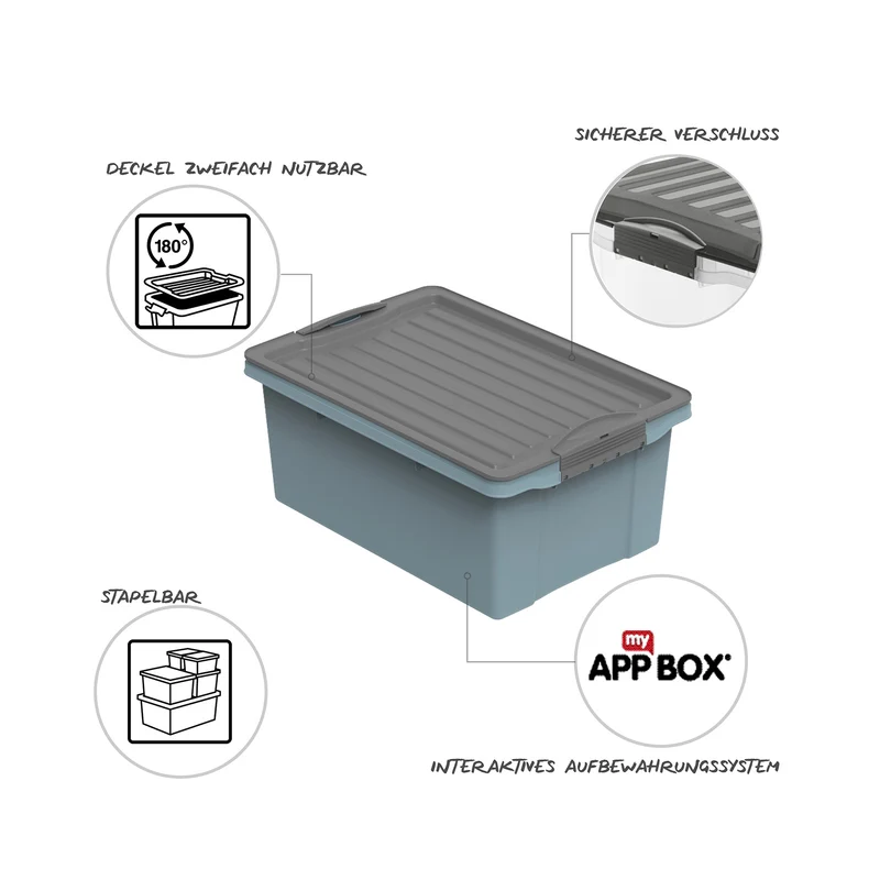 3er Set Stapelbox 13 l COMPACT