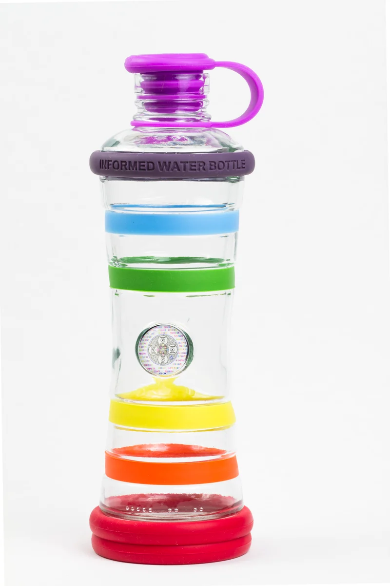 i9 Wasserflasche aus Glas mit Chip Chakra Edition Sport iglass