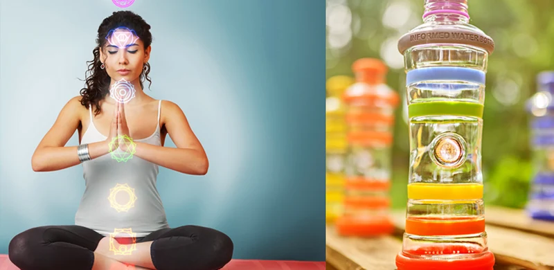 i9 Wasserflasche aus Glas mit Chip Chakra Edition Sport iglass