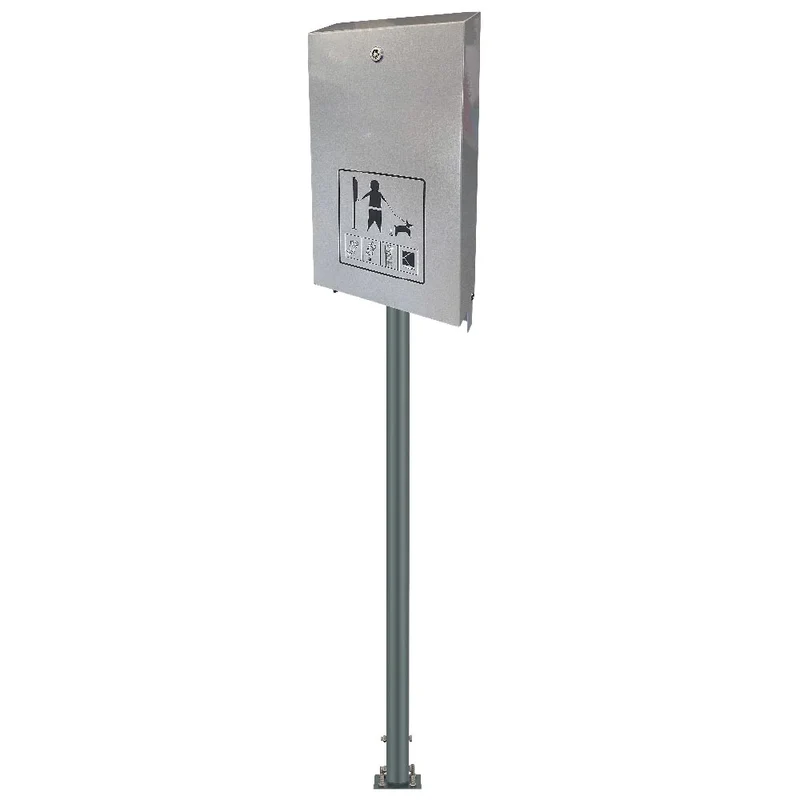 Hundekotstation Komplettset – Eco Hundebeutelspender mit 145 cm Standpfosten