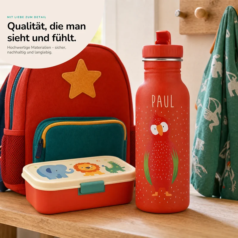 Trixie Trinkflasche Kinder personalisiert Papagei