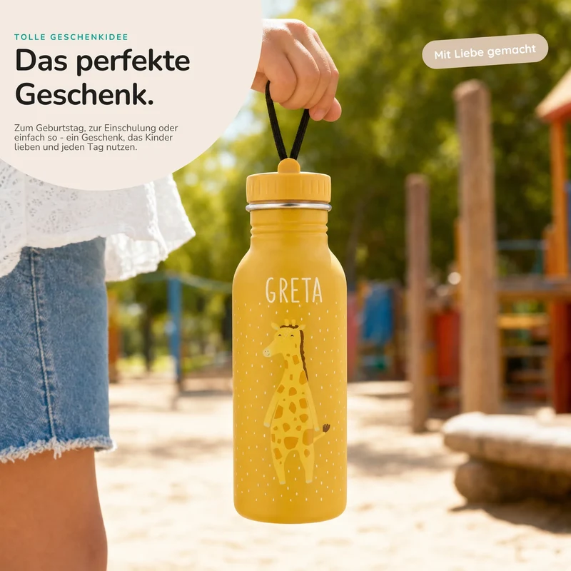 Trixie Trinkflasche Kinder personalisiert Giraffe