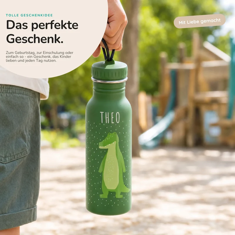 Trixie Trinkflasche Kinder personalisiert Krokodil