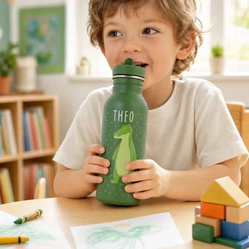 Trixie Trinkflasche Kinder personalisiert Krokodil