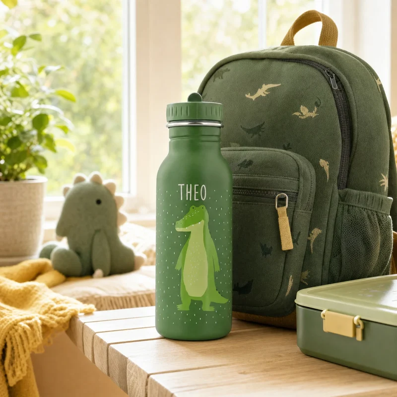 Trixie Trinkflasche Kinder personalisiert Krokodil