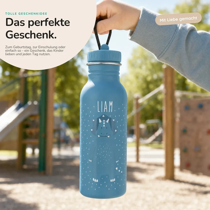 Trixie Trinkflasche Kinder personalisiert Triceratops