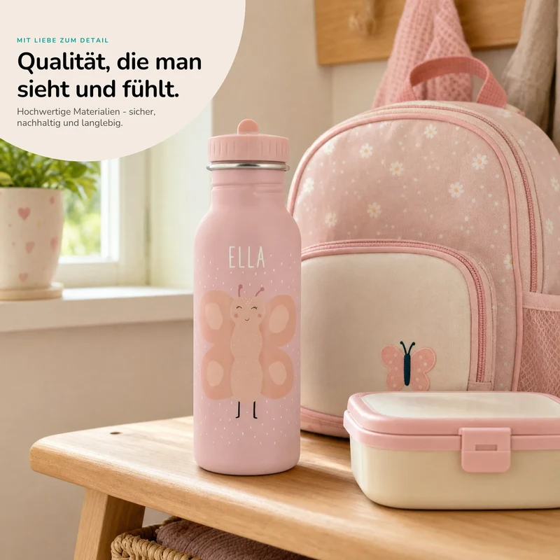 Trixie Trinkflasche Kinder personalisiert Schmetterling
