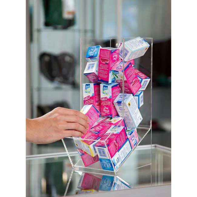 Acryl Warenschütte – transparente Verkaufsschütte für Süßwaren, Kosmetik & Non-Food