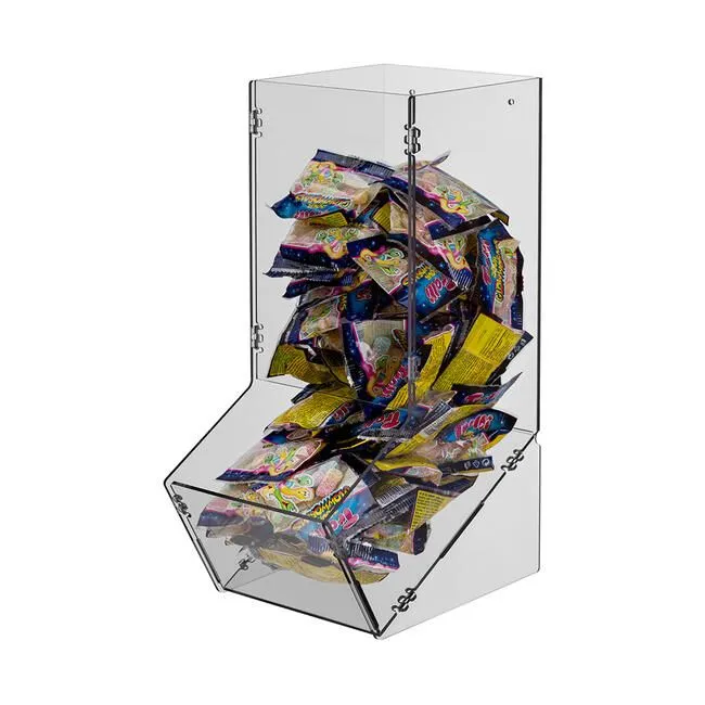 Warenschütte Tower – Acryl glasklar – Verkaufsdisplay für Snacks & Süßwaren