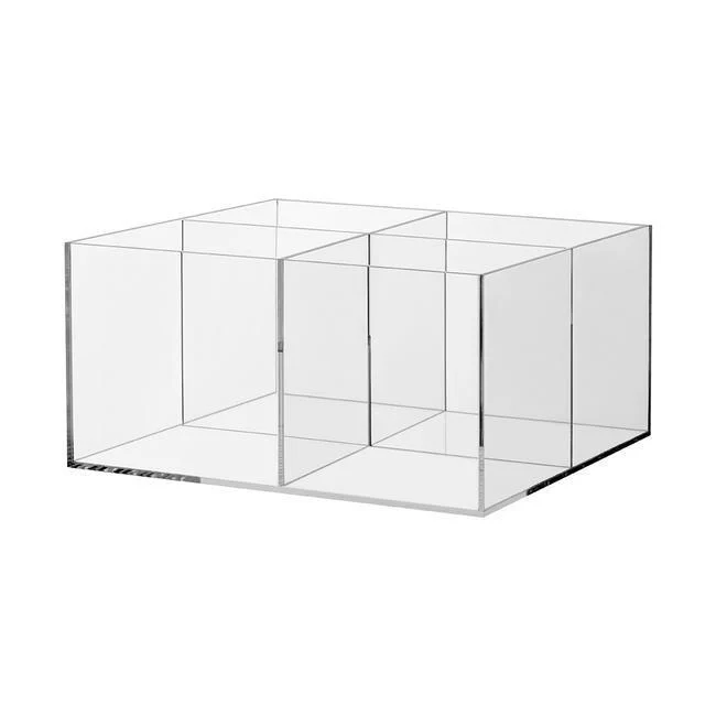 Acryl-Box mit Teiler – Flexible Präsentationsbox mit 4 Fächern für Theken & Verkaufsregale
