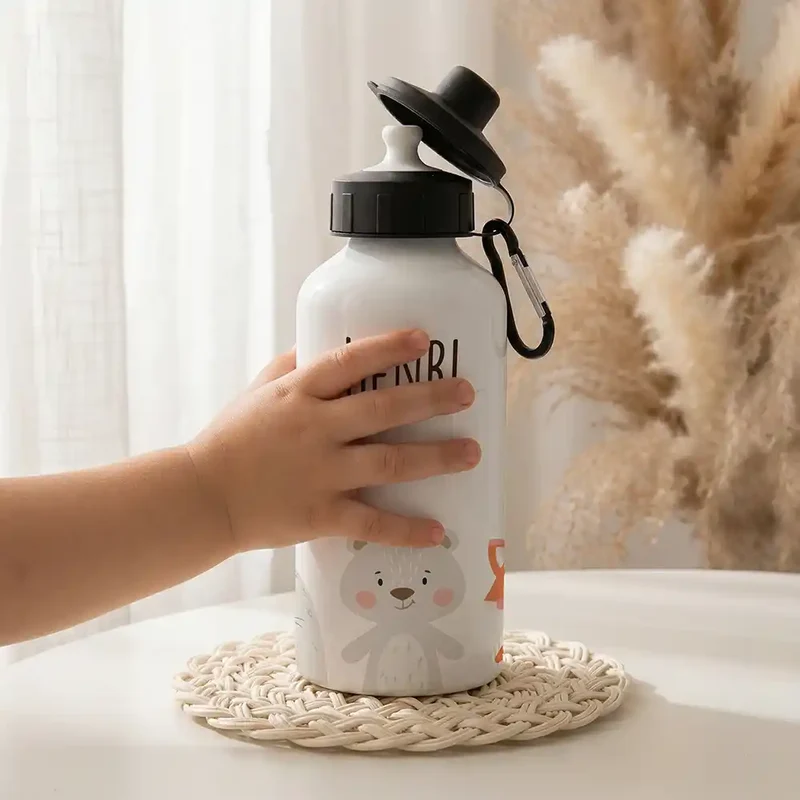 Personalisierte Trinkflasche Kinder – Bär & Fuchs