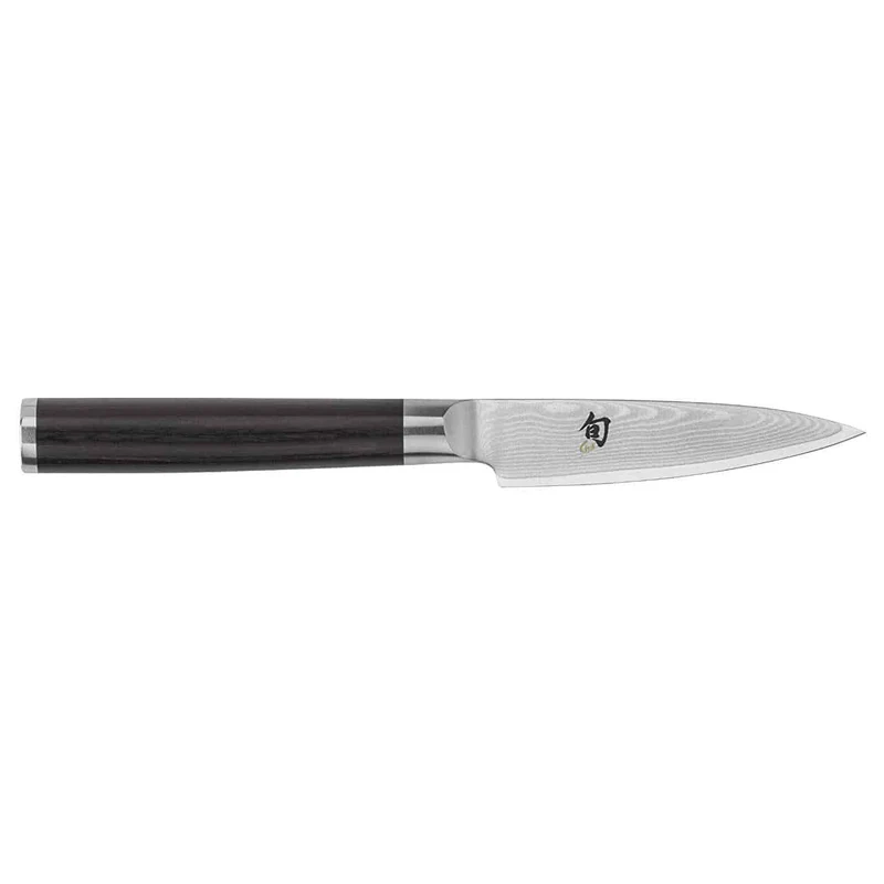 Kai Shun Classic DM-0700 | 9 cm Officemesser Damaststahl + Schneidebrett Weinfassholz 30x18 cm |