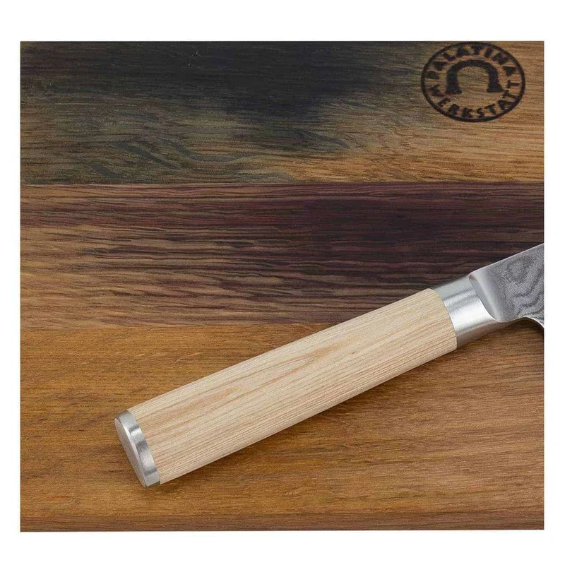 Kai Shun Classic White DM-0700W | Officemesser 9 cm Klinge + Schneidebrett aus Weinfassholz 30x18 cm