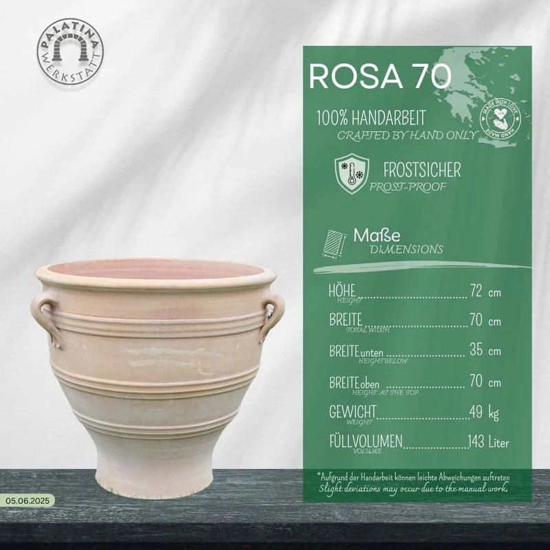 Terracotta Pflanzkübel "Rosa" H=70cm