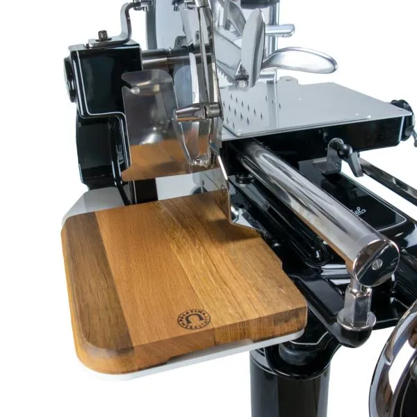 Berkel Volano B3 Schwarz, Aufschnittmaschine mit Schwungrad + Aufschnittbrett aus Fassholz