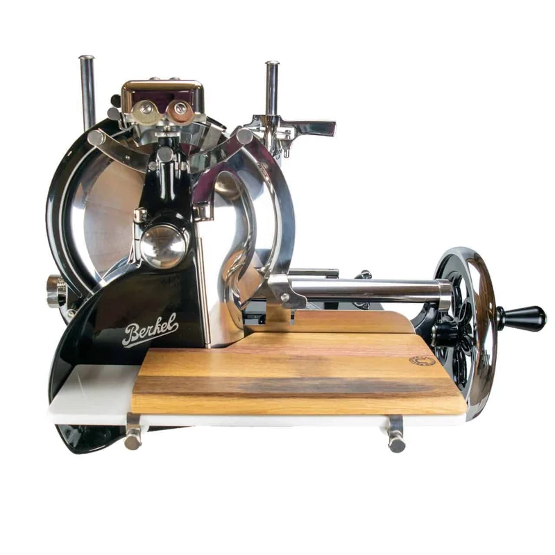 Berkel Volano P15 schwarz, manuelle Aufschnittmaschine mit Schwungrad+ Aufschnittbrett
