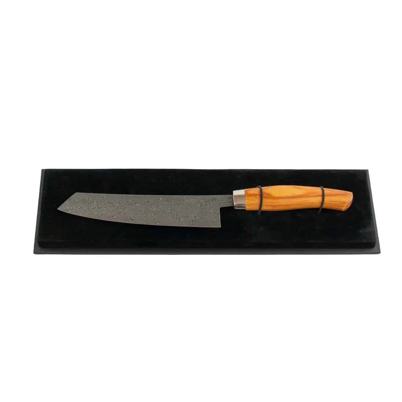 Nesmuk Exclusive C90 Kochmesser mit Olivenholzgriff, 180 mm Klinge + exklusives und handgefertigtes Schneidebrett aus alten Fassdauben