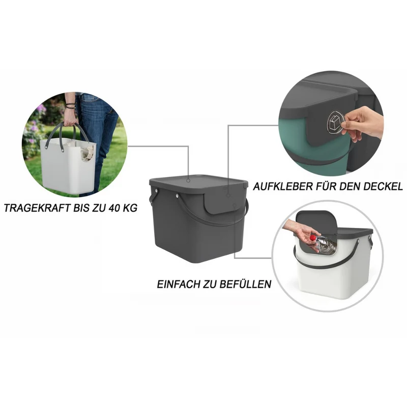 ALBULA Recycling Müllsystem 40L - Anthrazit