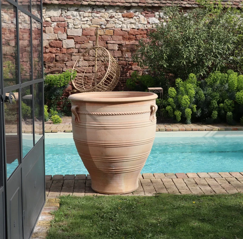 Terracotta Pflanzkübel groß, XXL "Rosa", H=90 cm