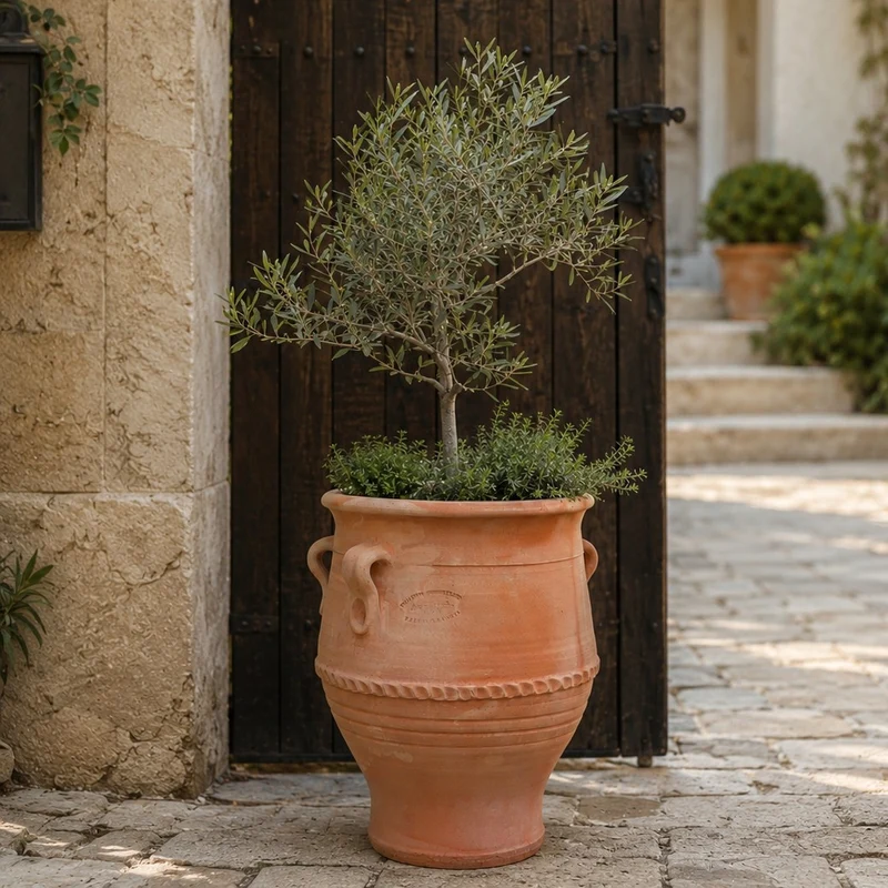 frostfeste Terrakotta Amphore "Thymus 2" H=40cm