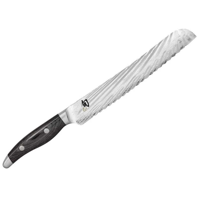 Kai Shun Nagare NDC-0705 | Japanisches Brotmesser, 23 cm Klinge +basaltgraues Schneidebrett (Eiche) 34x21 cm
