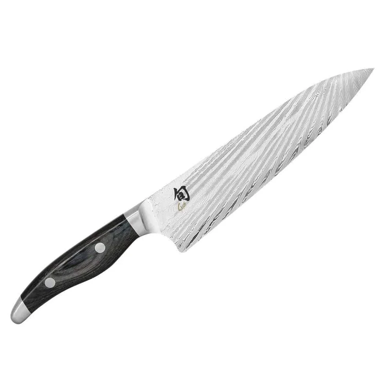 Kai Shun Nagare NDC-0706 | Kochmesser 72 Lagen Damast, 20 cm Klingenlänge + basaltgraues Schneidebrett aus Eiche, 30x20 cm