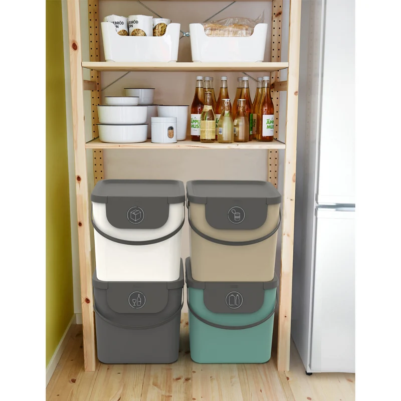3er Set - ALBULA Recycling Müllsystem 40L - Anthrazit
