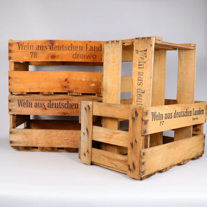 Originale Vintage Weinkiste Holz aus der Pfalz mit Aufschrift