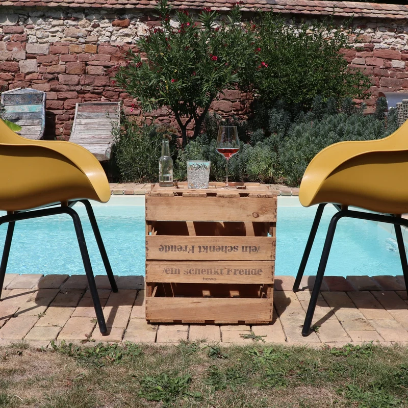 Originale Vintage Weinkiste Holz aus der Pfalz mit Aufschrift