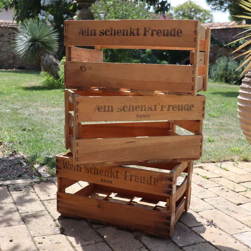 Originale Vintage Weinkiste Holz aus der Pfalz mit Aufschrift