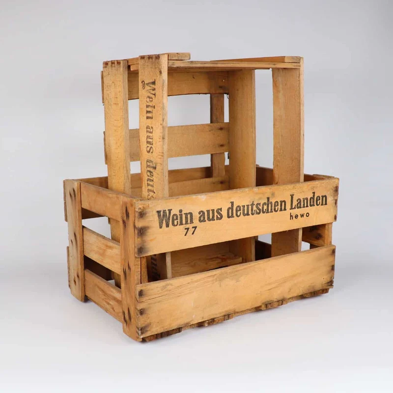 Originale Vintage Weinkiste Holz aus der Pfalz mit Aufschrift